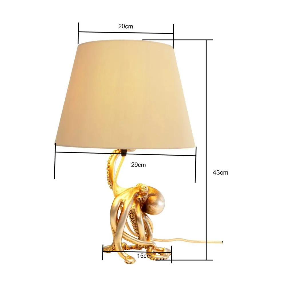 Kare Design Tafellamp octopus goud 44cm