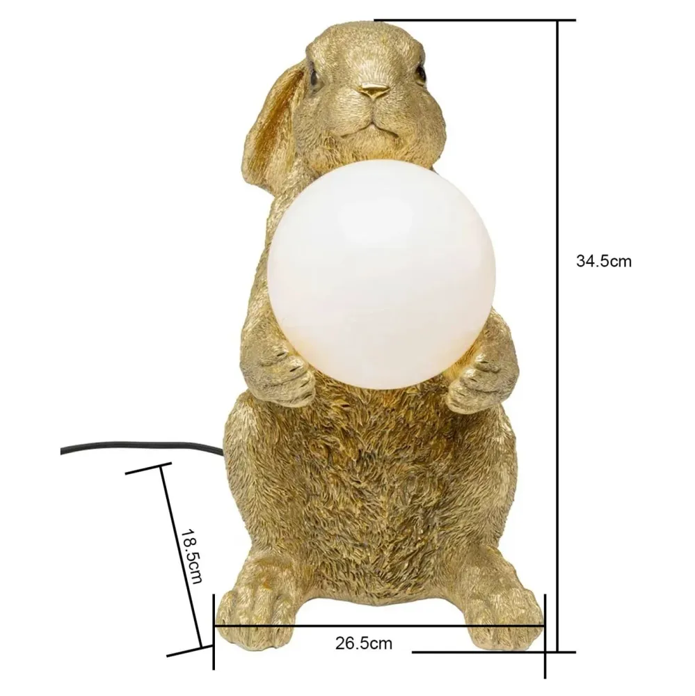 Kare Design Tafellamp zittend konijn goud