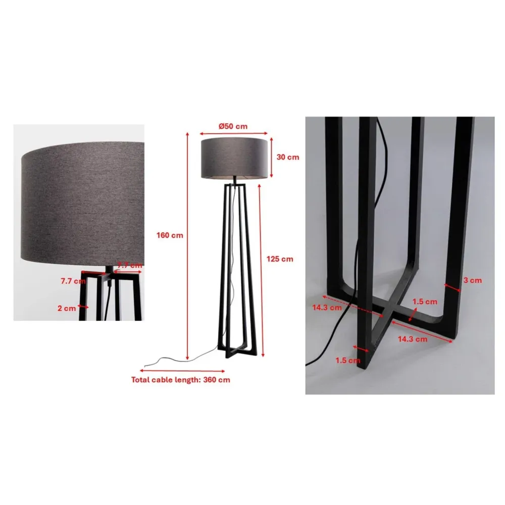 Kare Design Vloerlamp Timon 160cm beige