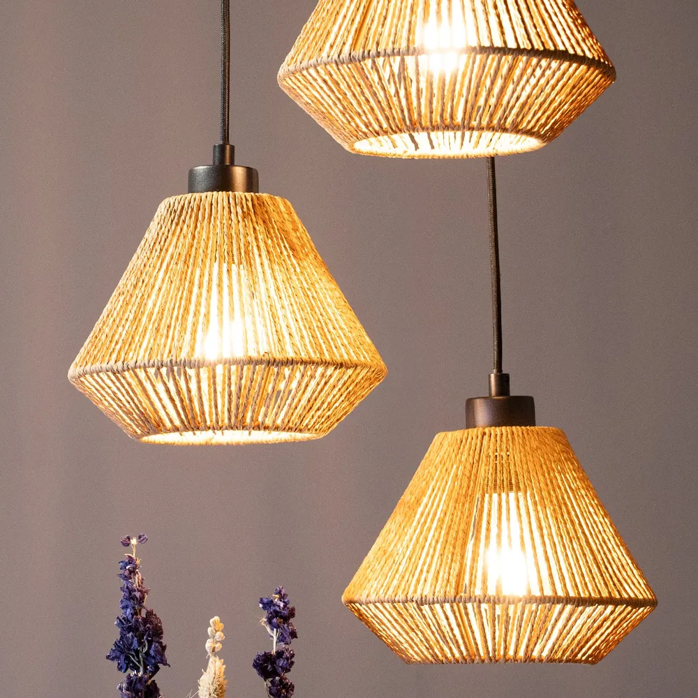 Hanglamp Ibiza Diamond | 3 Lichten | Naturel Jute Label51