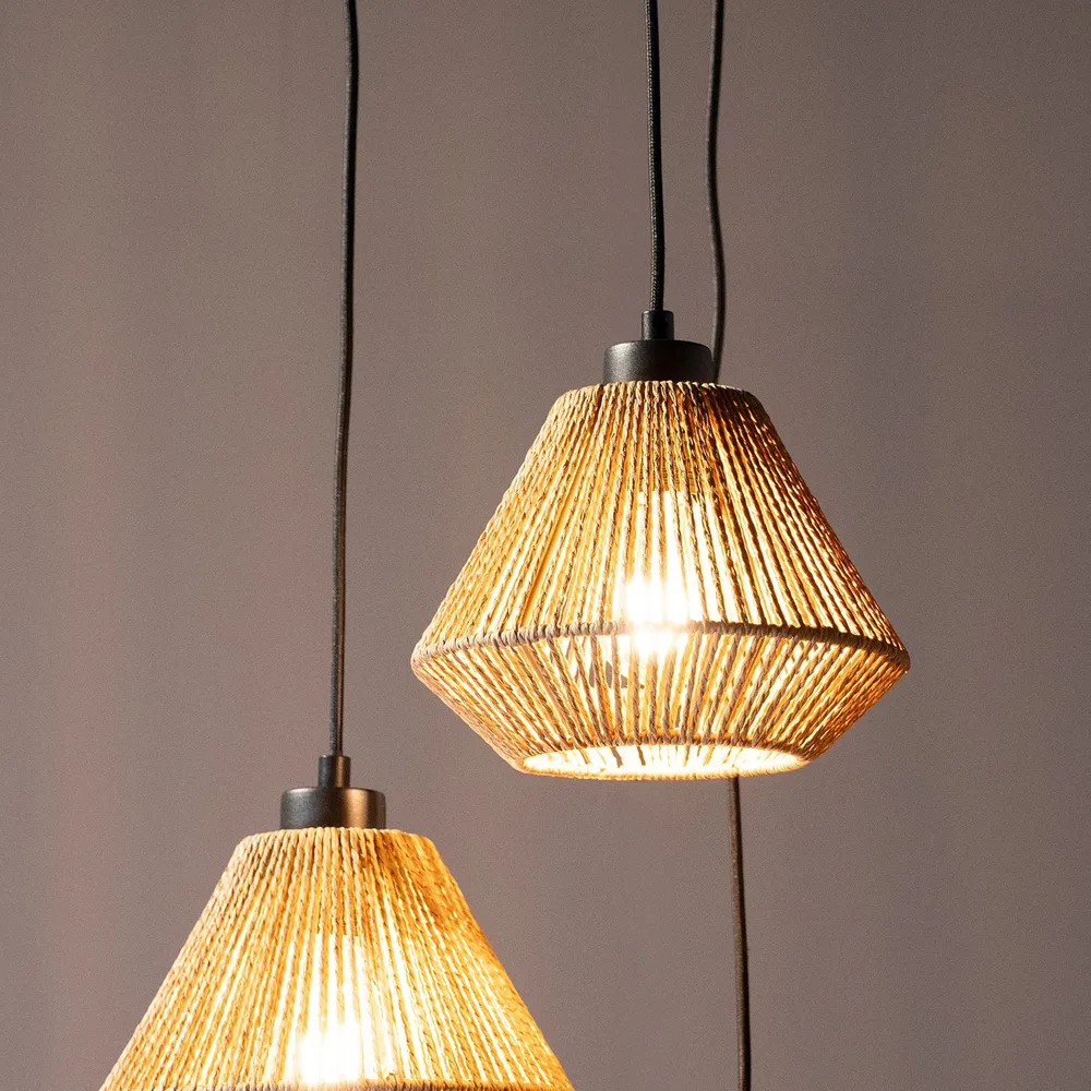 Hanglamp Ibiza Diamond | 3 Lichten | Naturel Jute Label51