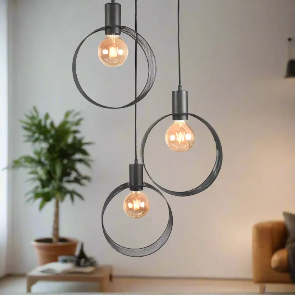 Hanglamp Ronda 3-lichts | Zwart Metaal Label51