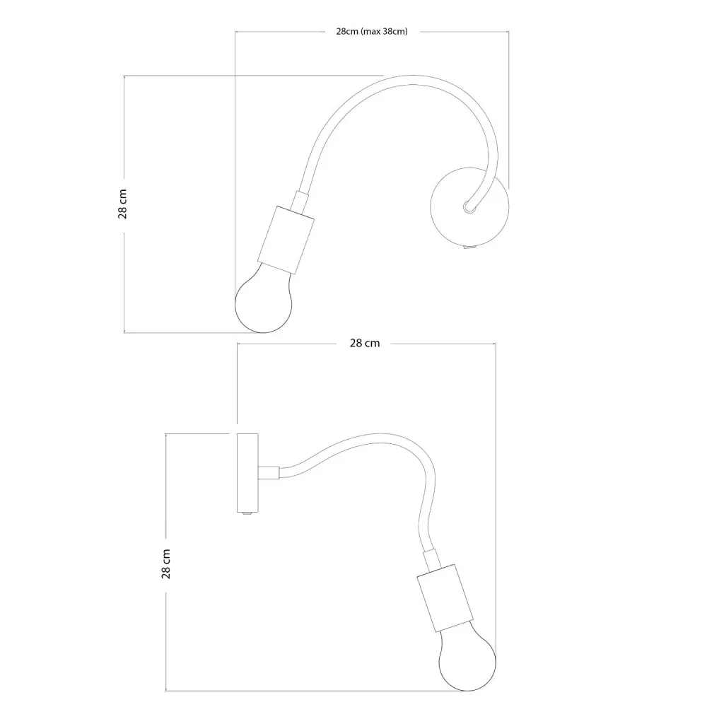 Lamp Fermaluce Flex 30 met mini plafondkap met schakelaar en mini spot GU1d0 - Mat wit