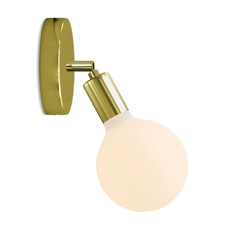 Lamp Fermaluce Scharnier metaal met Lichtbron Globe Porselein - Messing