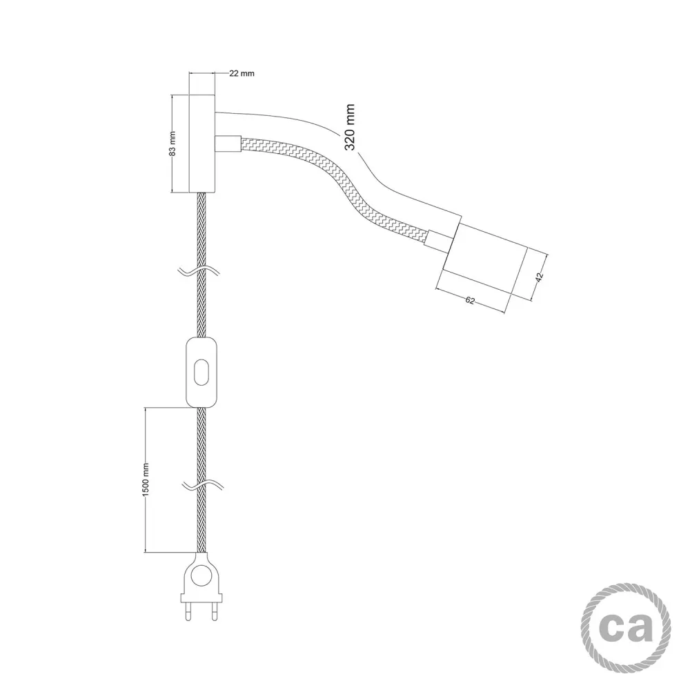 Lamp Spostaluce Flex 30 verstelbaar met GU1d0 spot - Zwart