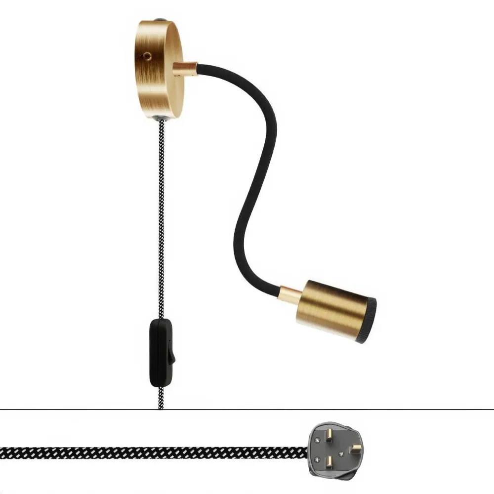 Lamp Spostaluce Flex 30 verstelbaar met Spot GU1d0 en UK Stekker - Gesatineerd brons