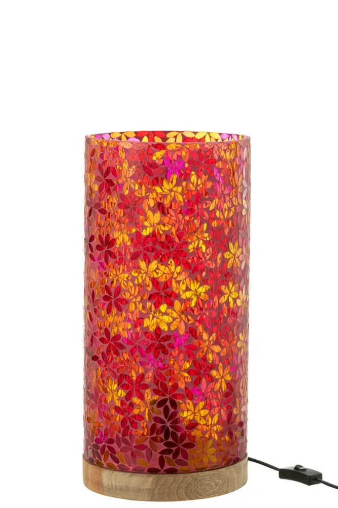 Lamp Tafel Bloem Mozaïek Glas Roze Groot