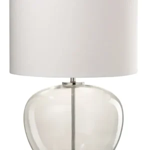 Lamp Transparant Glas/Textiel Zilver/Wit