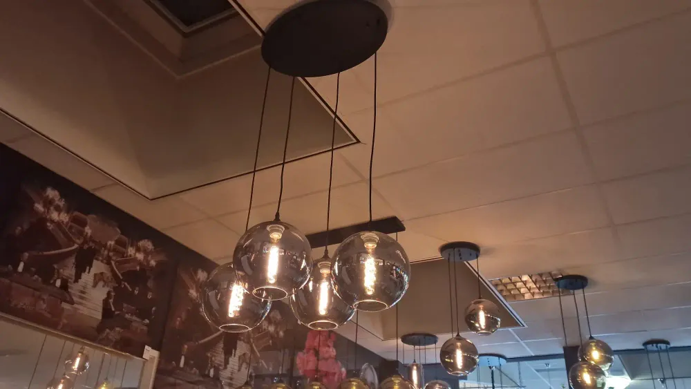 Hanglamp - Quattro Buns (Smoking Glass - 4 lichts ovaal) Lampen & Meer