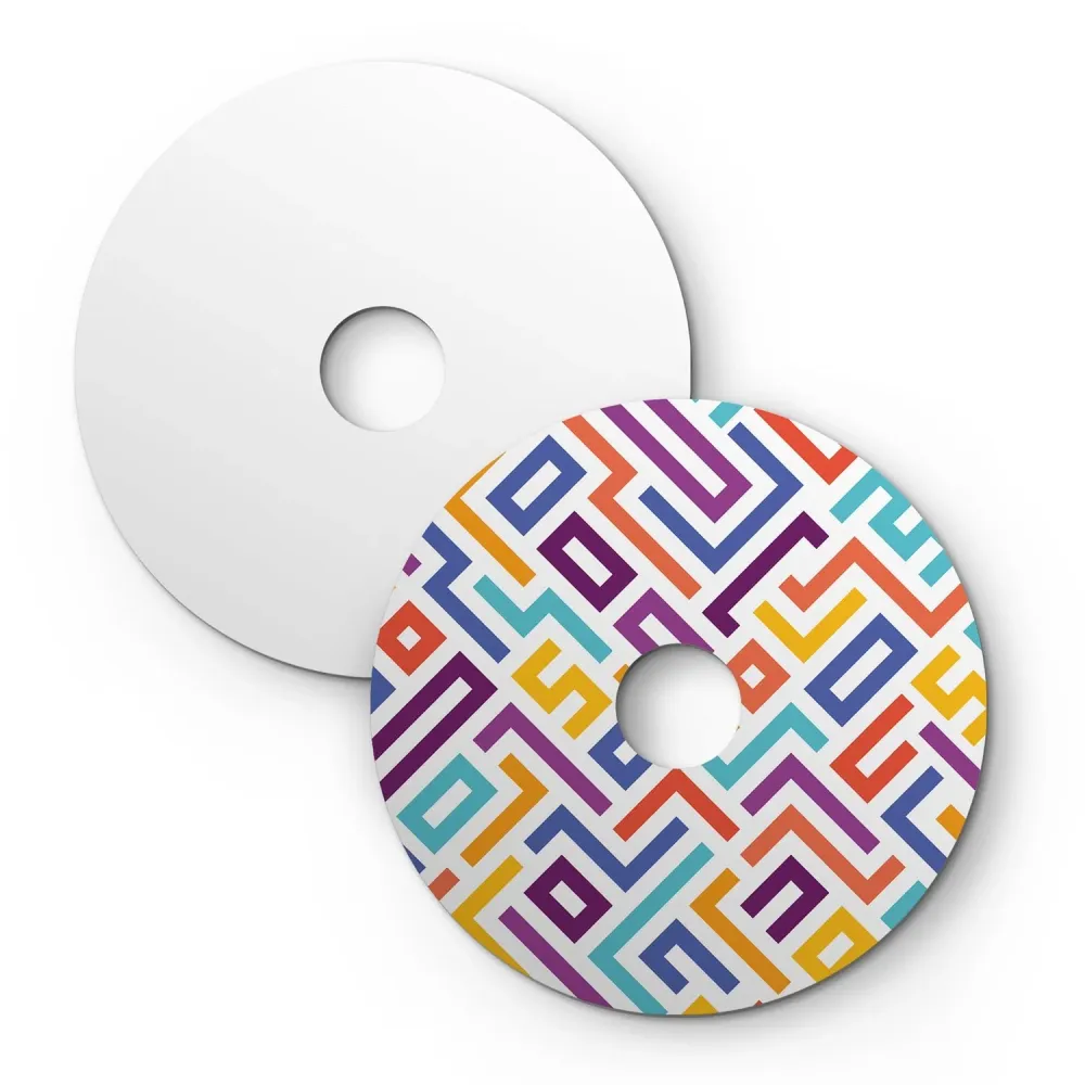 Lampenkap mini plat Ellepì met geometrische tekeningen 'Kaleidoscope' Geometrie 2, diameter 24 cm - Made Italy