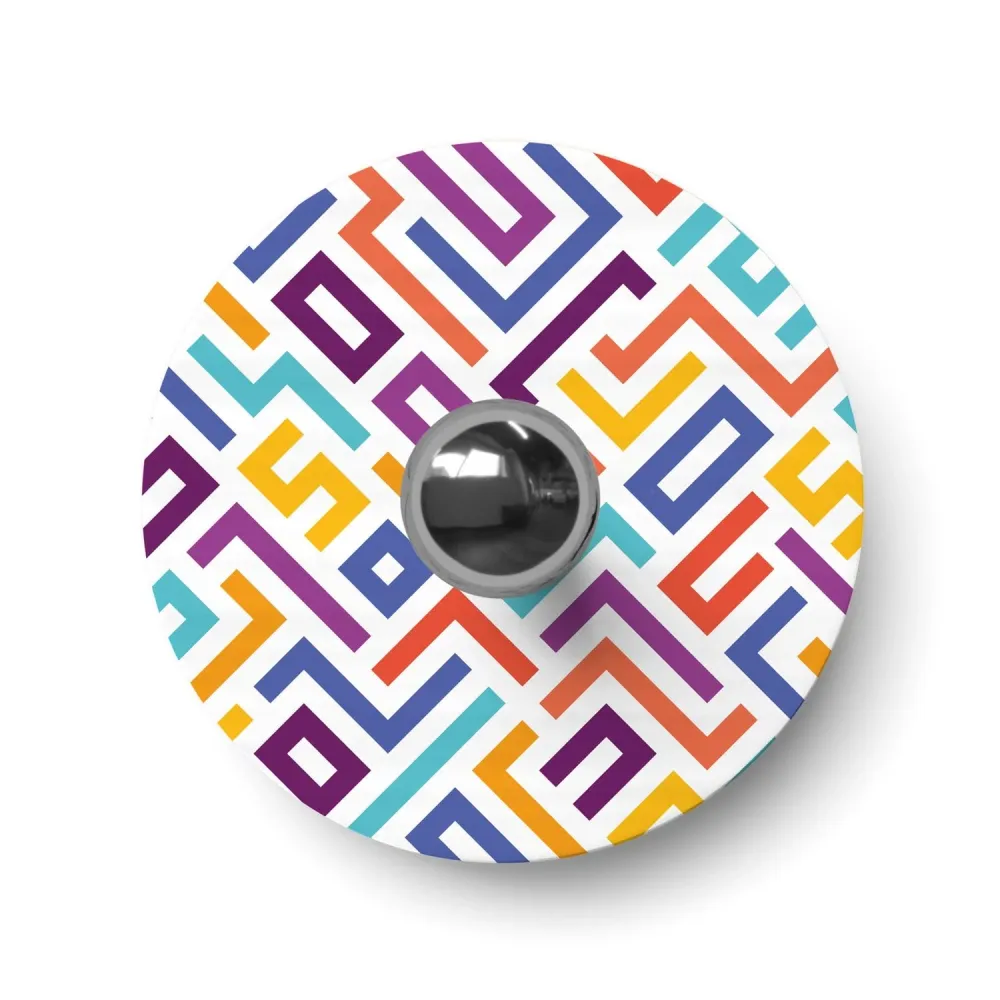 Lampenkap mini plat Ellepì met geometrische tekeningen 'Kaleidoscope' Geometrie 2, diameter 24 cm - Made Italy