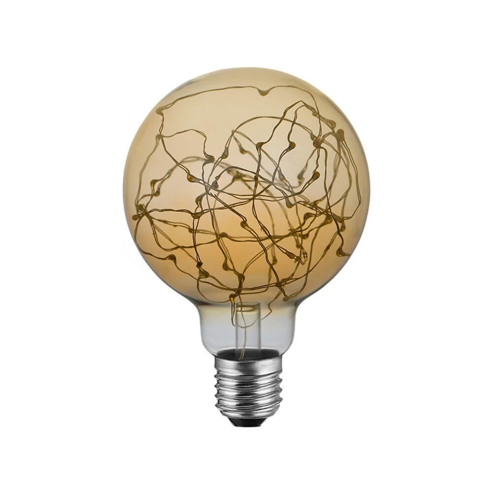 LED lichtbron Milleluci Goud G95 2W 40Lm E27 2000K