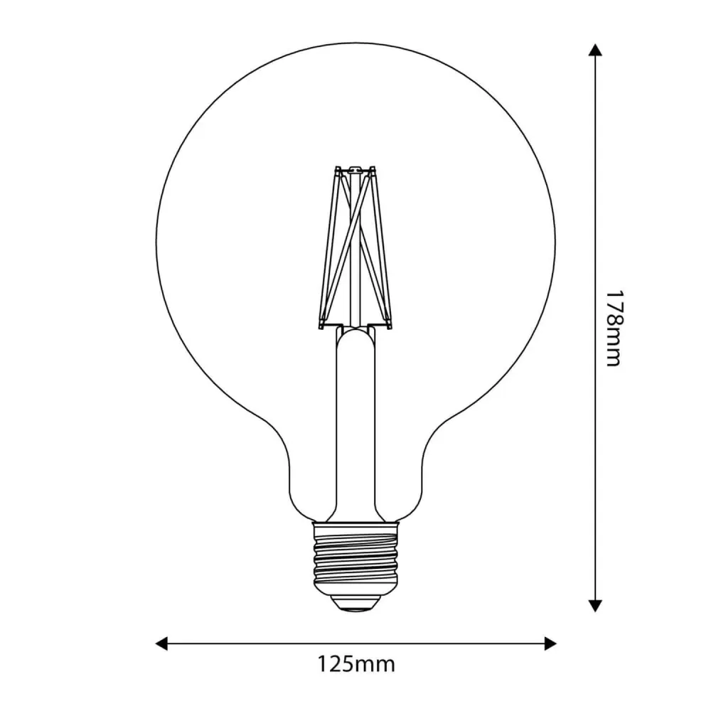 LED lichtbron Porselein Effect CRI 95 G125 12W 1521Lm E27 2700K Dimbaar - P09