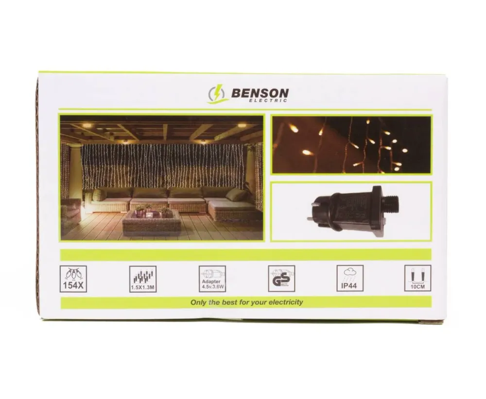 LED Lichtgordijn 154 LED's, 11 Slingers, IP44, Binnen/Buiten, 8 Modi