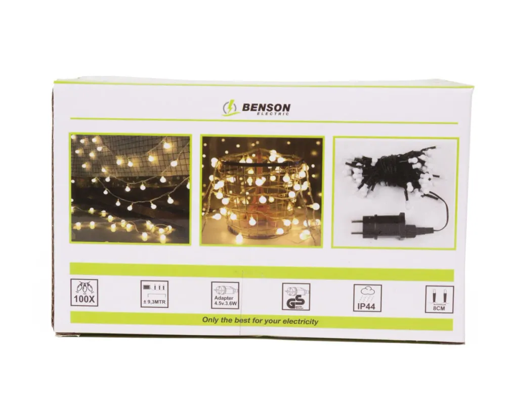 LED Lichtsnoer 100 Gekleurde LED's, 9.3m, Voor Binnen en Buiten