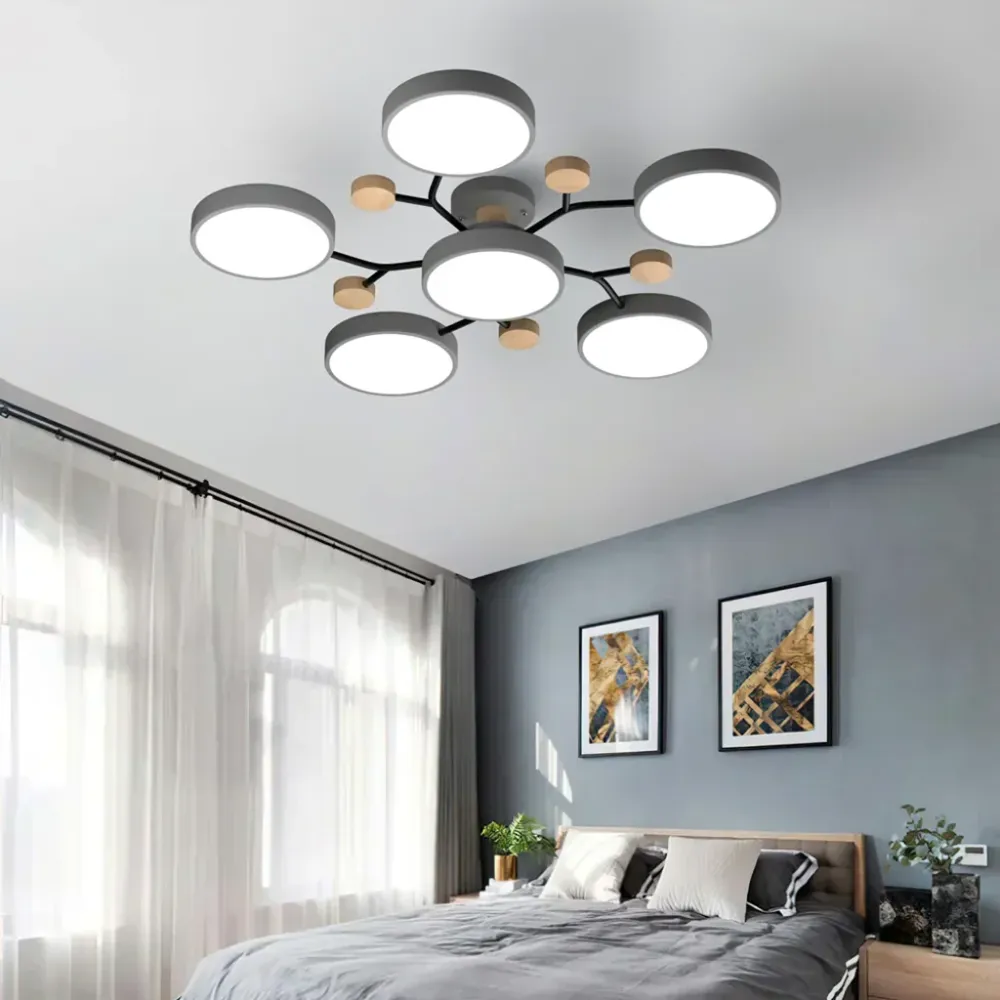 LED Plafondlamp - Modern Design | Hout & Metaal