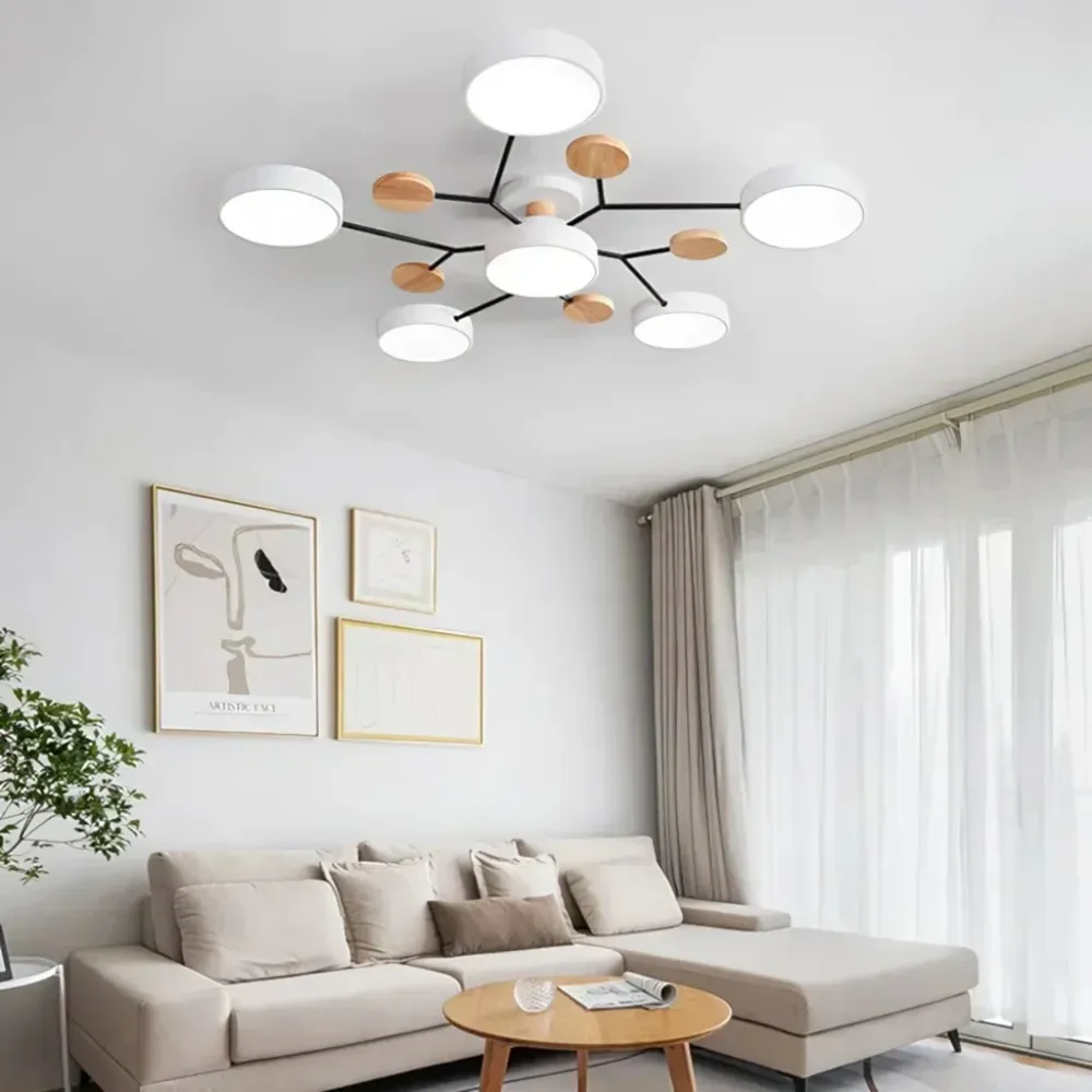 LED Plafondlamp - Modern Design | Hout & Metaal