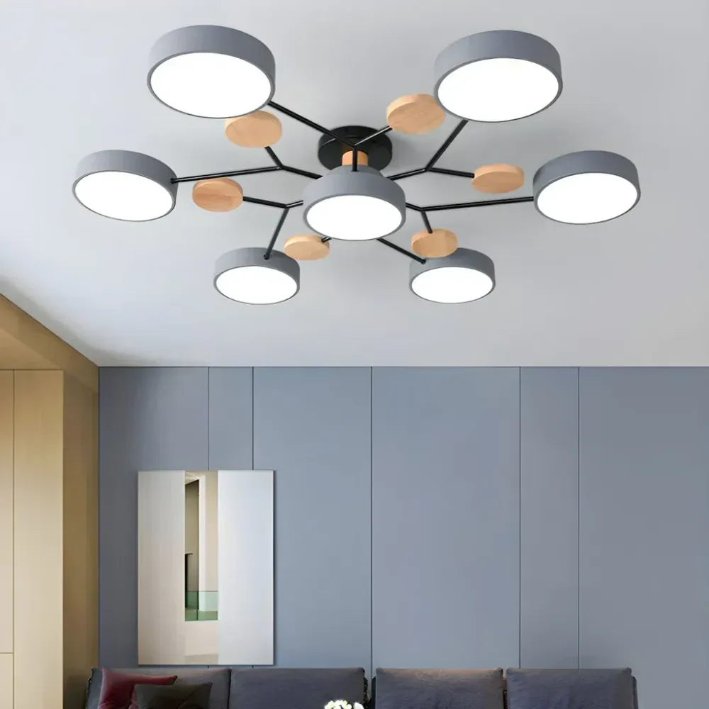 LED Plafondlamp - Modern Design | Hout & Metaal