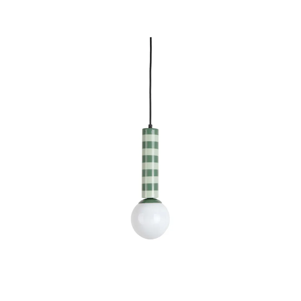 Leitmotiv hanglamp Rayado - groen - 12x12x38cm