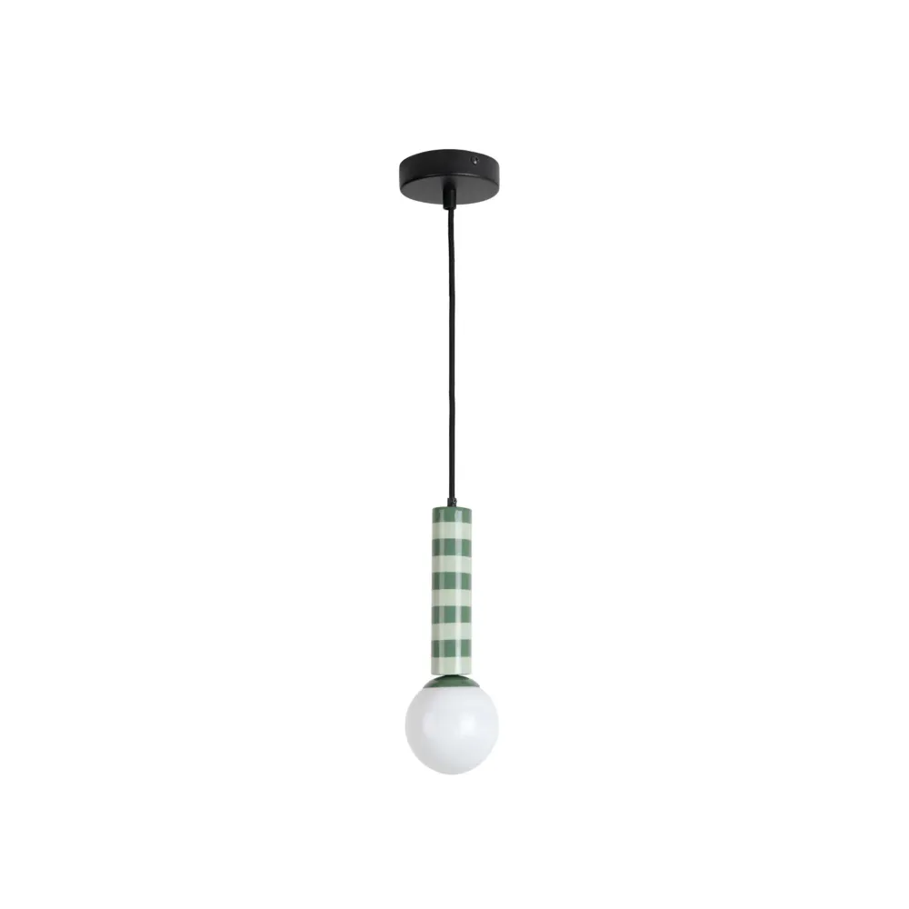 Leitmotiv hanglamp Rayado - groen - 12x12x38cm