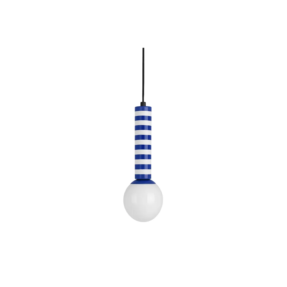 Leitmotiv hanglamp Rayado Retro - blauw - Ø12cm