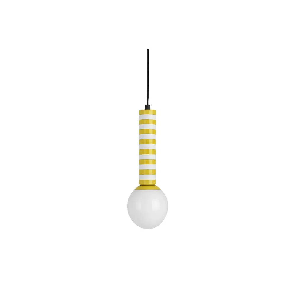 Leitmotiv hanglamp Rayado Retro - geel - Ø12cm