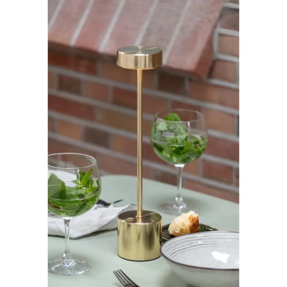 Leitmotiv tafellamp Ganar LED - goud - Ø8cm
