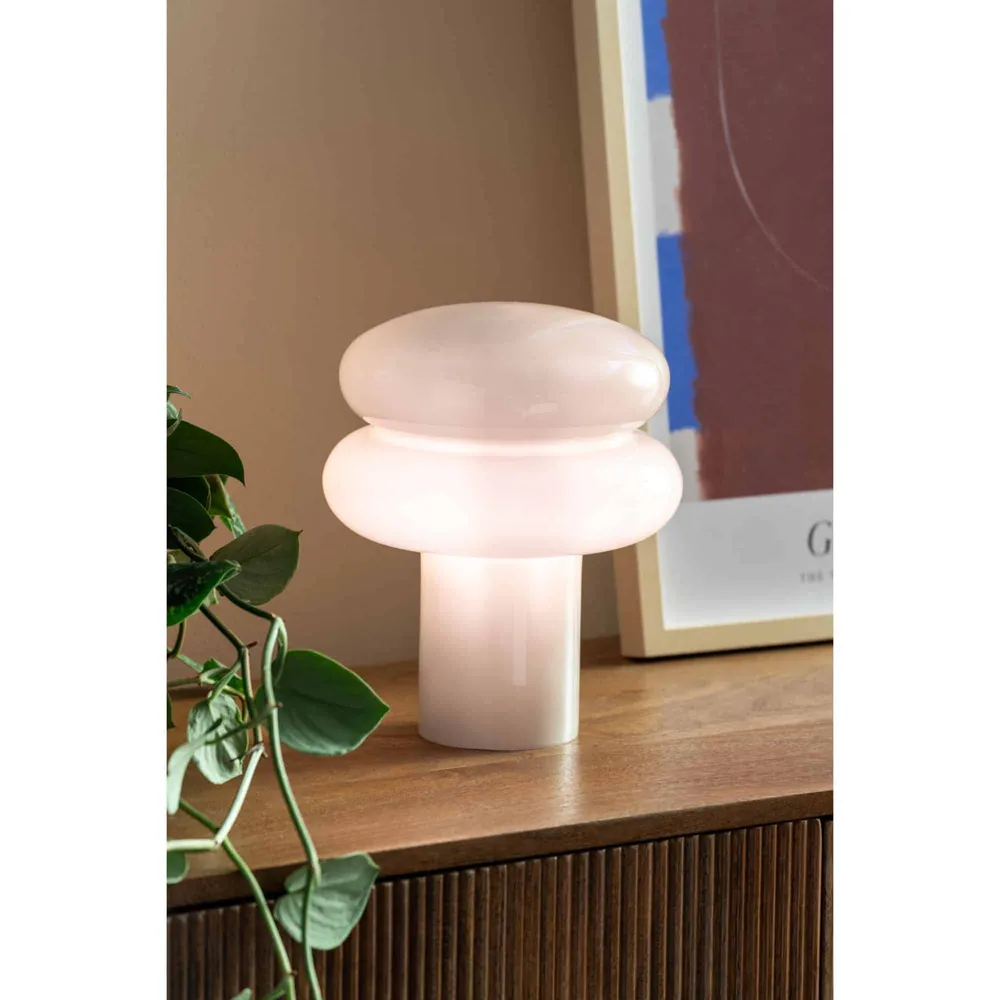 Leitmotiv tafellamp Incesante Double Ring - Paddenstoellamp - grijs - Ø20cm