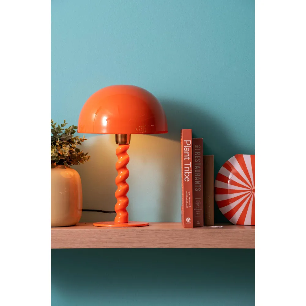 Leitmotiv tafellamp Prisa - oranje - 25x25x39cm - Paddenstoellamp