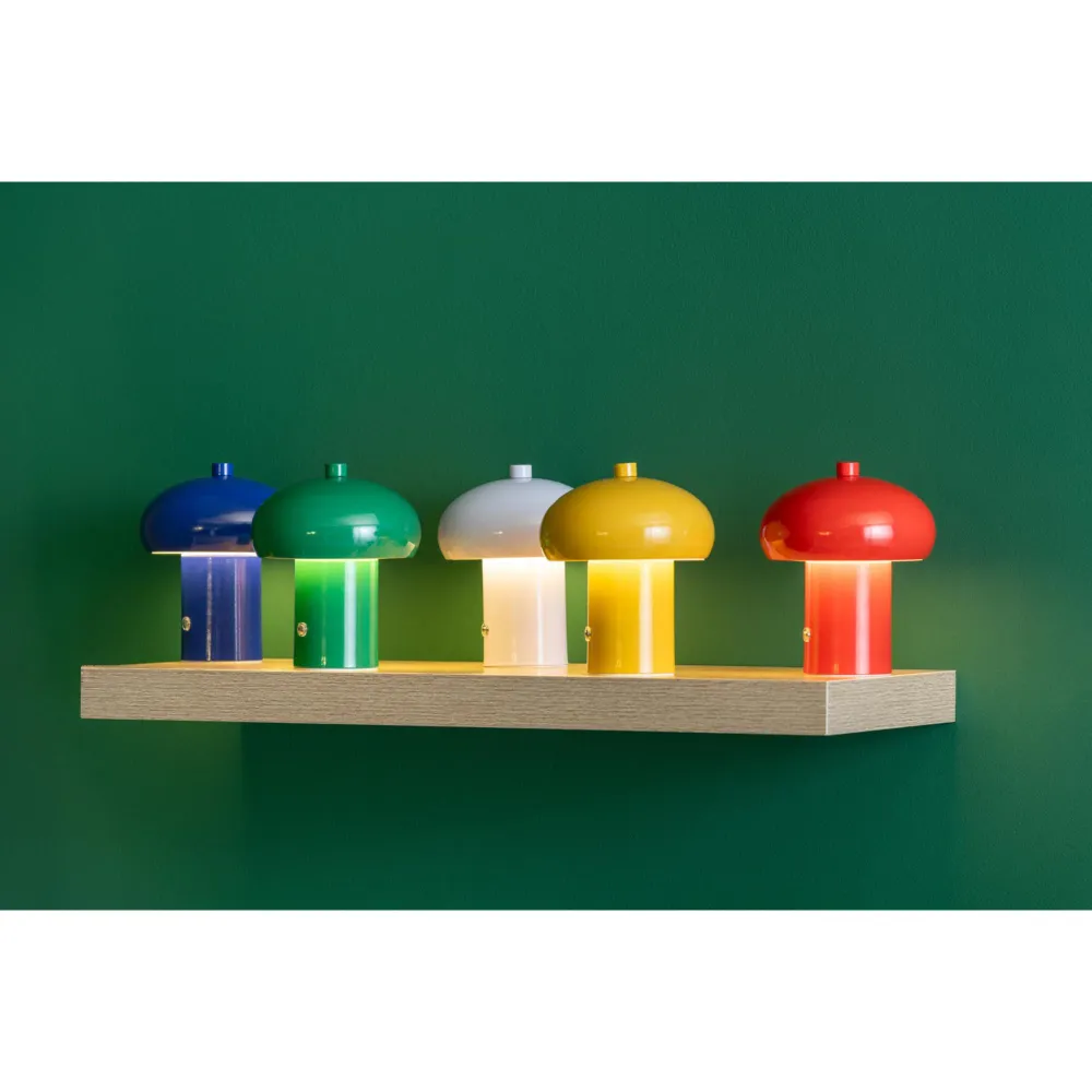 Leitmotiv tafellamp Retro Seta LED - blauw - 12.5x12.5x15cm - Paddenstoellamp