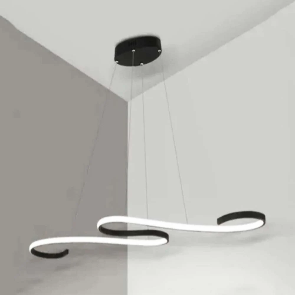 CANDIL DE LED COLGANTE NEGRO 46W LUZ DIA LEON ILUMINACION