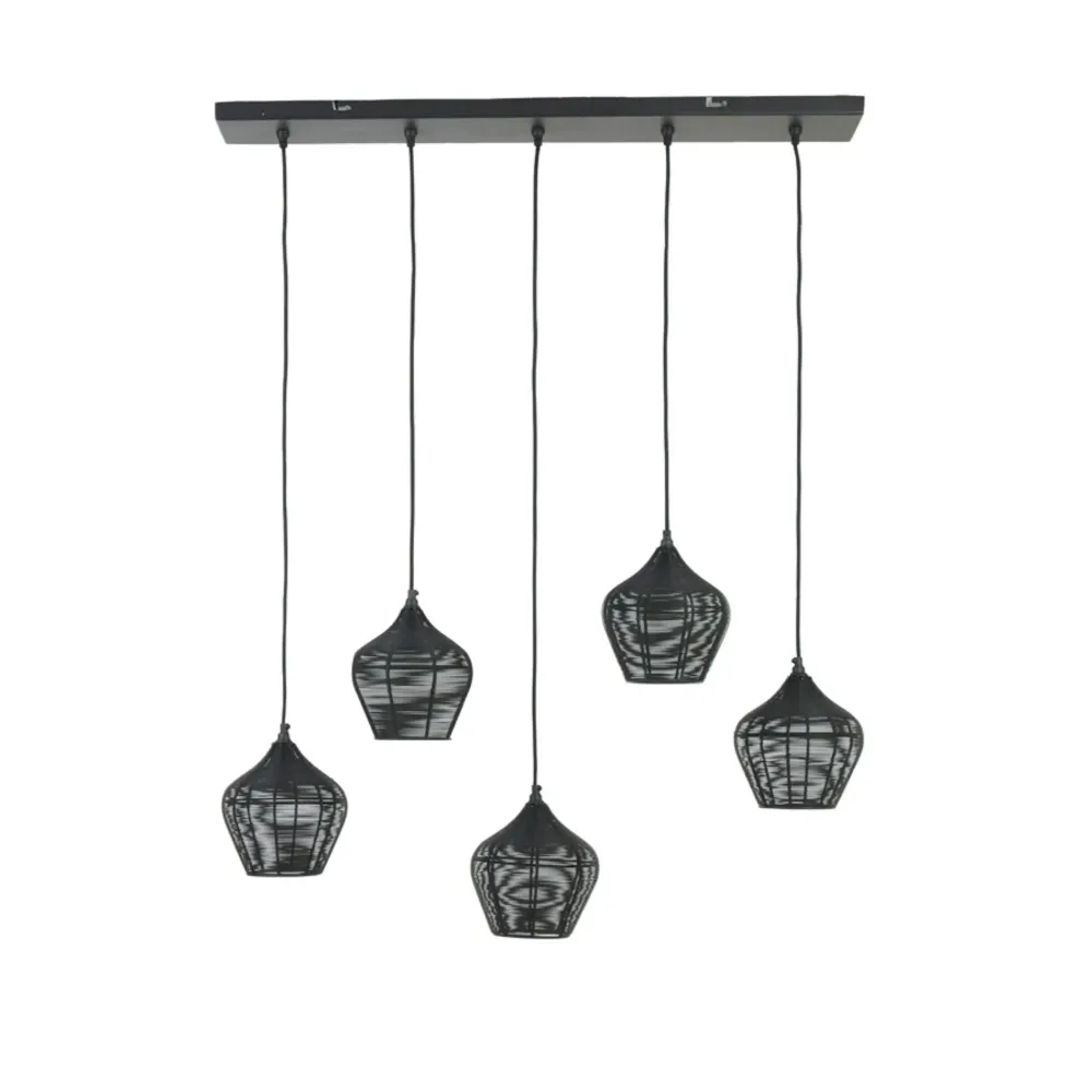 Light & Living hanglamp Alvaro - zwart - 100x20x122cm