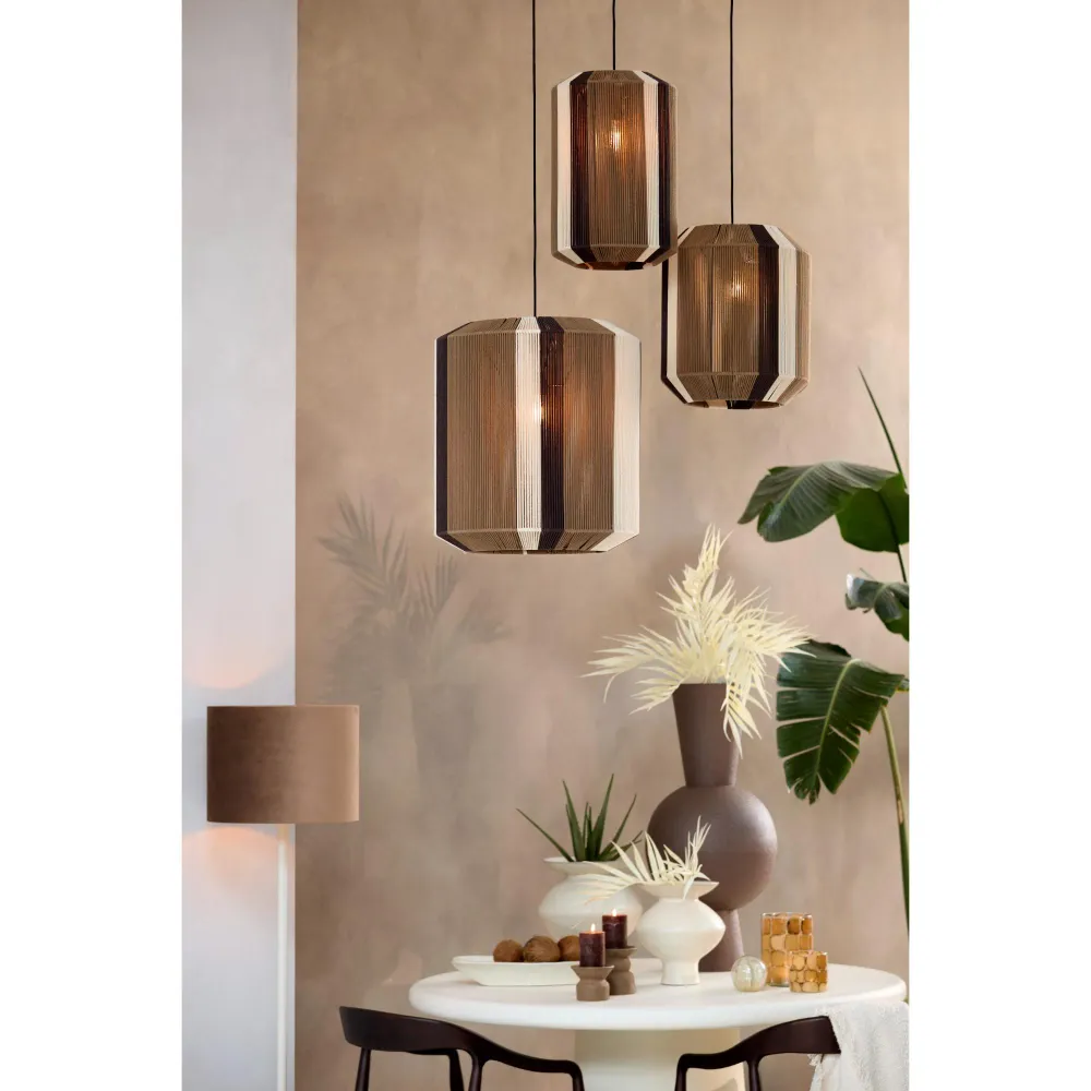 Light & Living hanglamp Kozana - bruin - Ø48cm