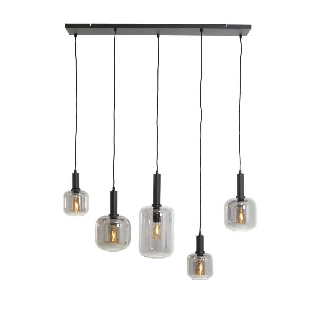 Light & Living hanglamp Lekar - zwart - 22x110x32cm