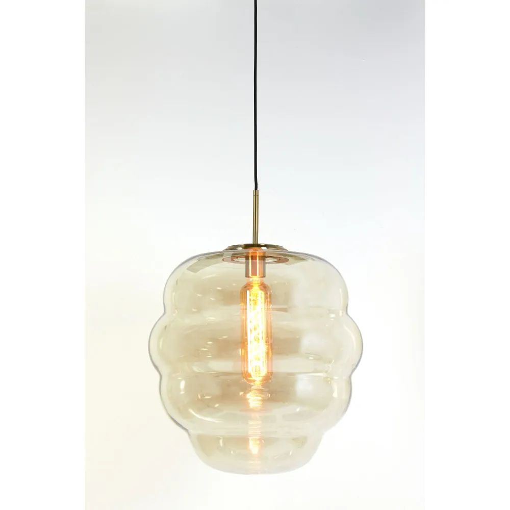 Light & Living hanglamp Misty - oranje - Ø45cm