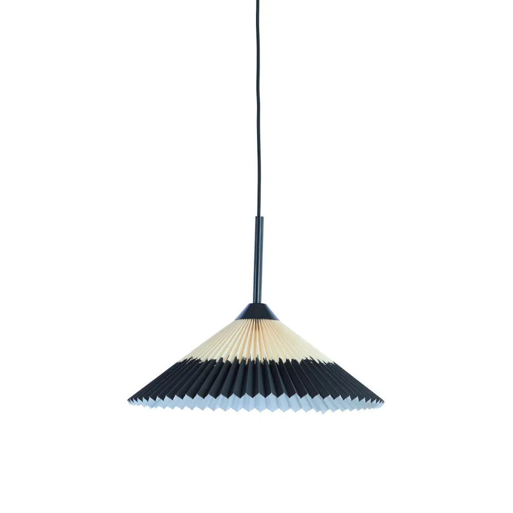 Light & Living hanglamp Pleated - zwart - Ø45cm