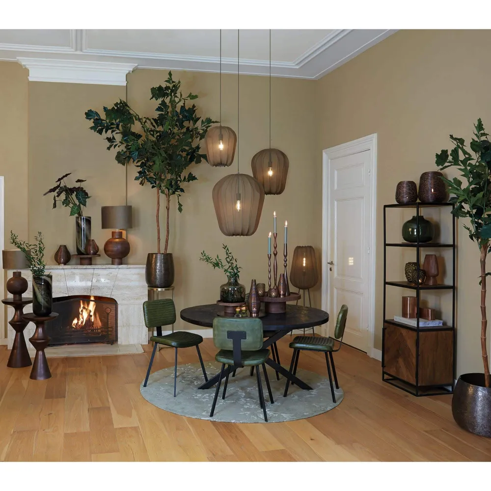 Light & Living hanglamp Plumeria - groen - Ø50cm