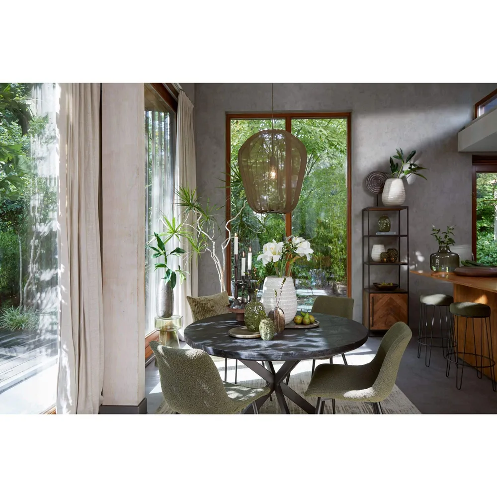 Light & Living hanglamp Plumeria - groen - Ø50cm