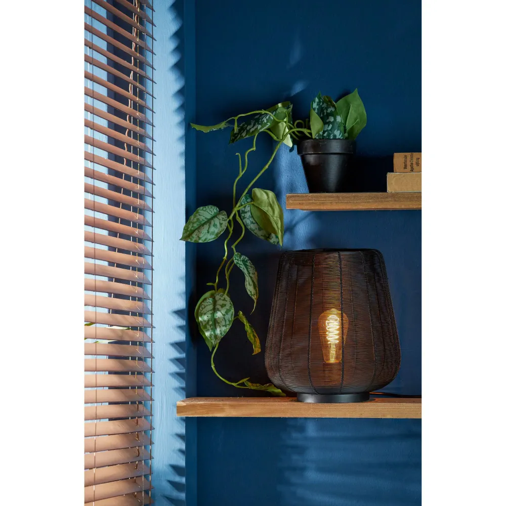 Light & Living tafellamp Adeta - zwart - Ø29cm