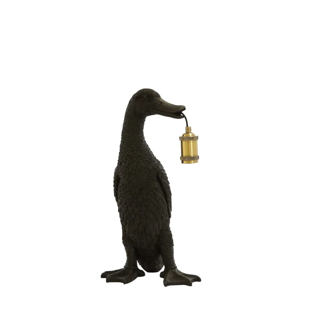 Light & Living tafellamp Duck - zwart - 23.5x23x48.5cm