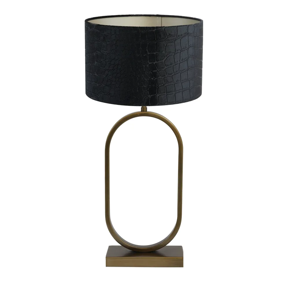 Light & Living tafellamp Jamiri/Praya - ant. brons, zwart - 30x30x67cm