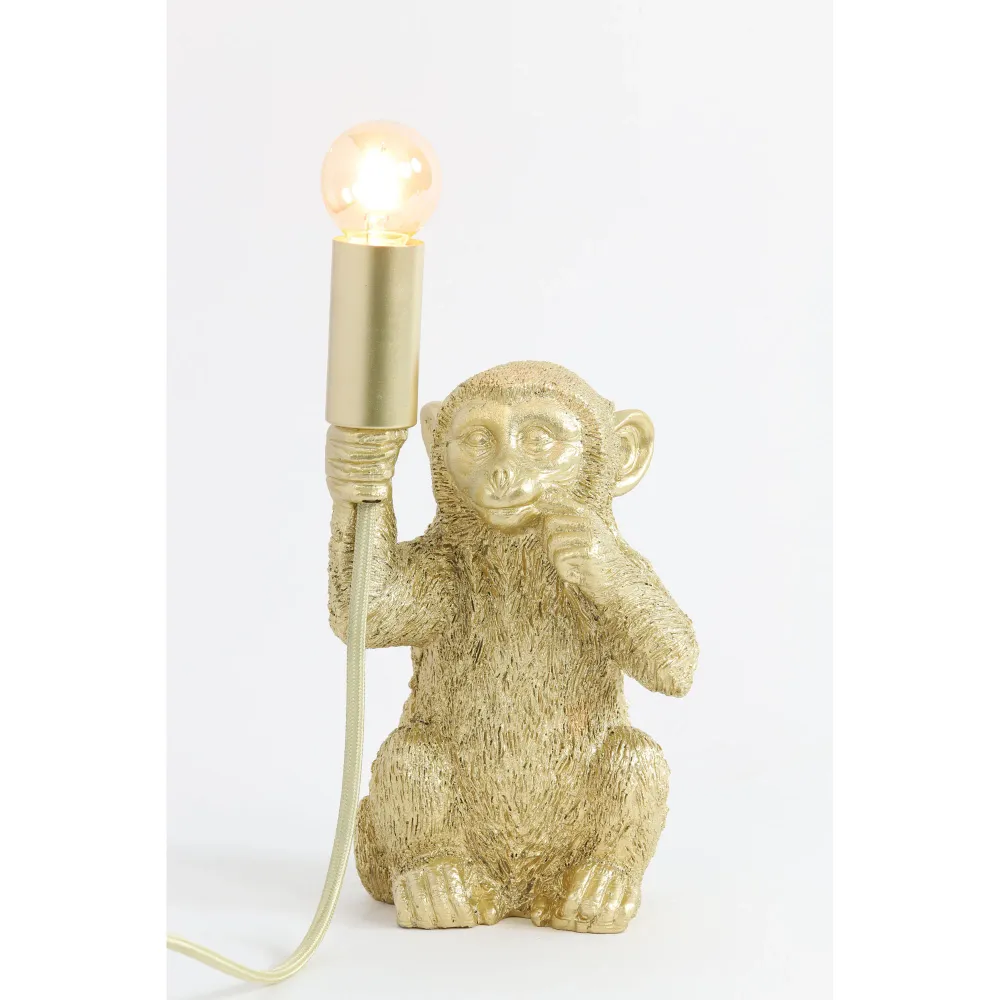 Light & Living tafellamp Monkey - goud - 13x12.5x23.5cm