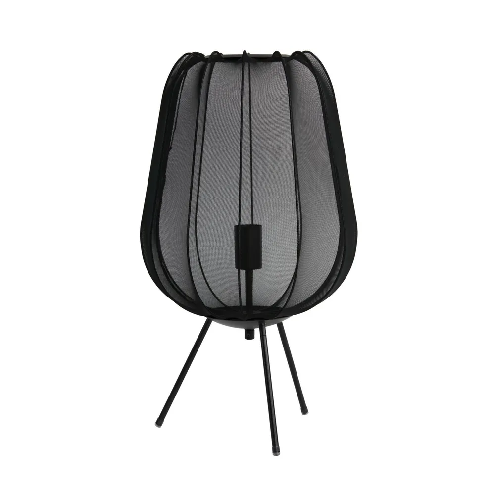 Light & Living tafellamp Plumeria - zwart - Ø34cm