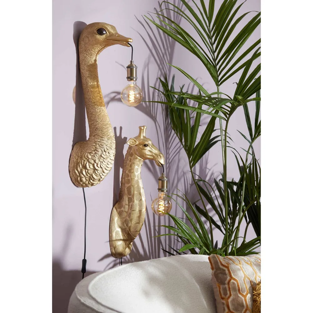 Light & Living wandlamp Ostrich - goud - 25x19x72cm