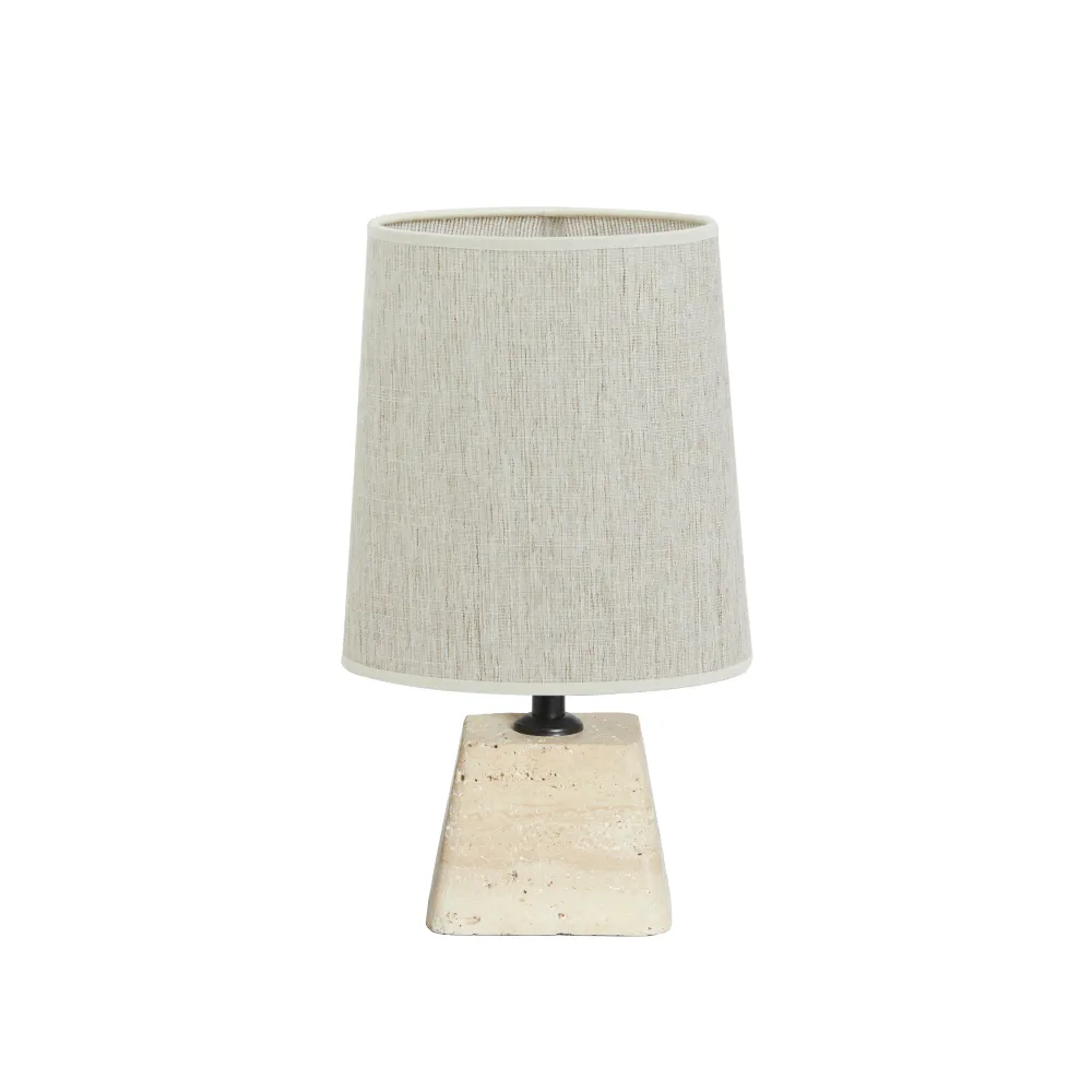 Tafellamp Kardan/Breska - Zand/Wit - 21x17,5x42cm Light & Living
