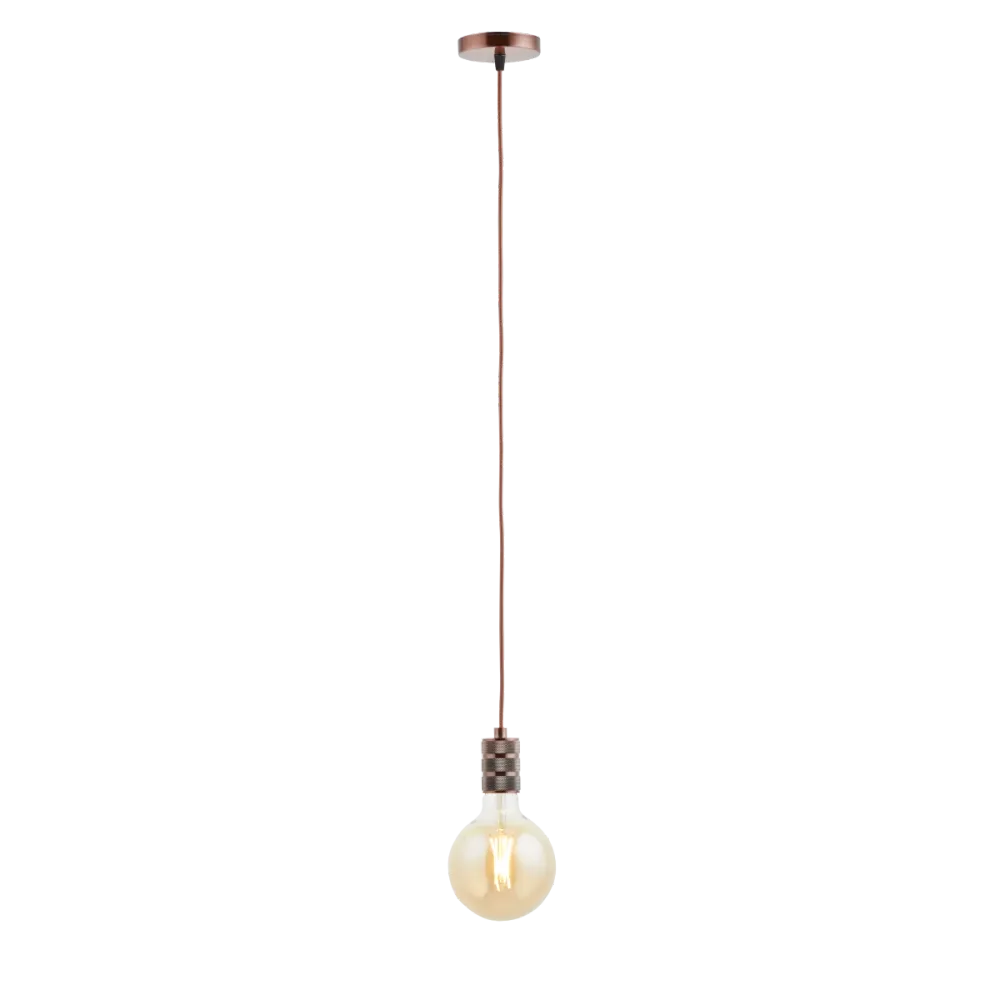 Lighto | Pendel Koper | Inclusief Lichtbron Goud | Retro | 1.5m Snoer | Met Plafondkap