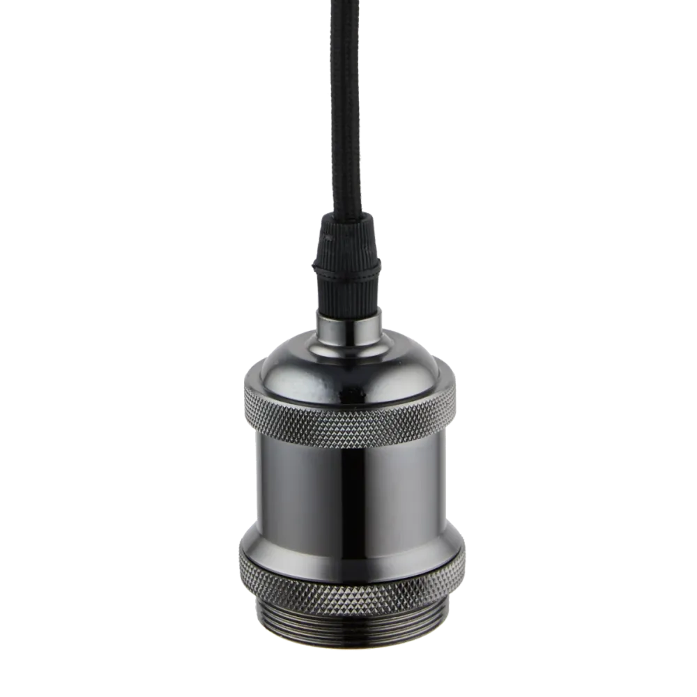 Lighto | Pendel Zwart Titanium | Inclusief Lichtbron Helder | Vintage | 1.5m Snoer | Met Plafondkap