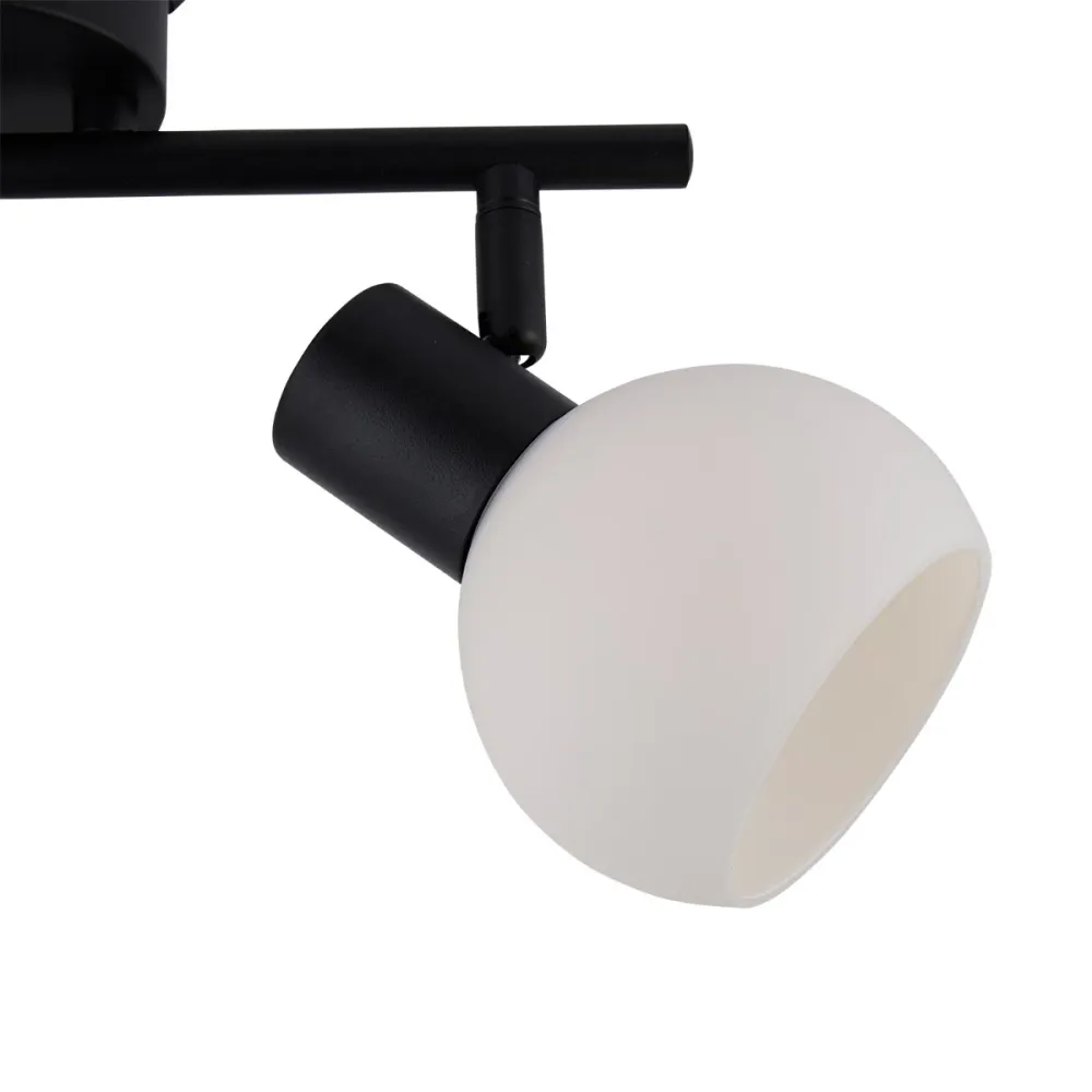 Lighto | Plafondspot zwart met opaal glas 2-lichts | Juna