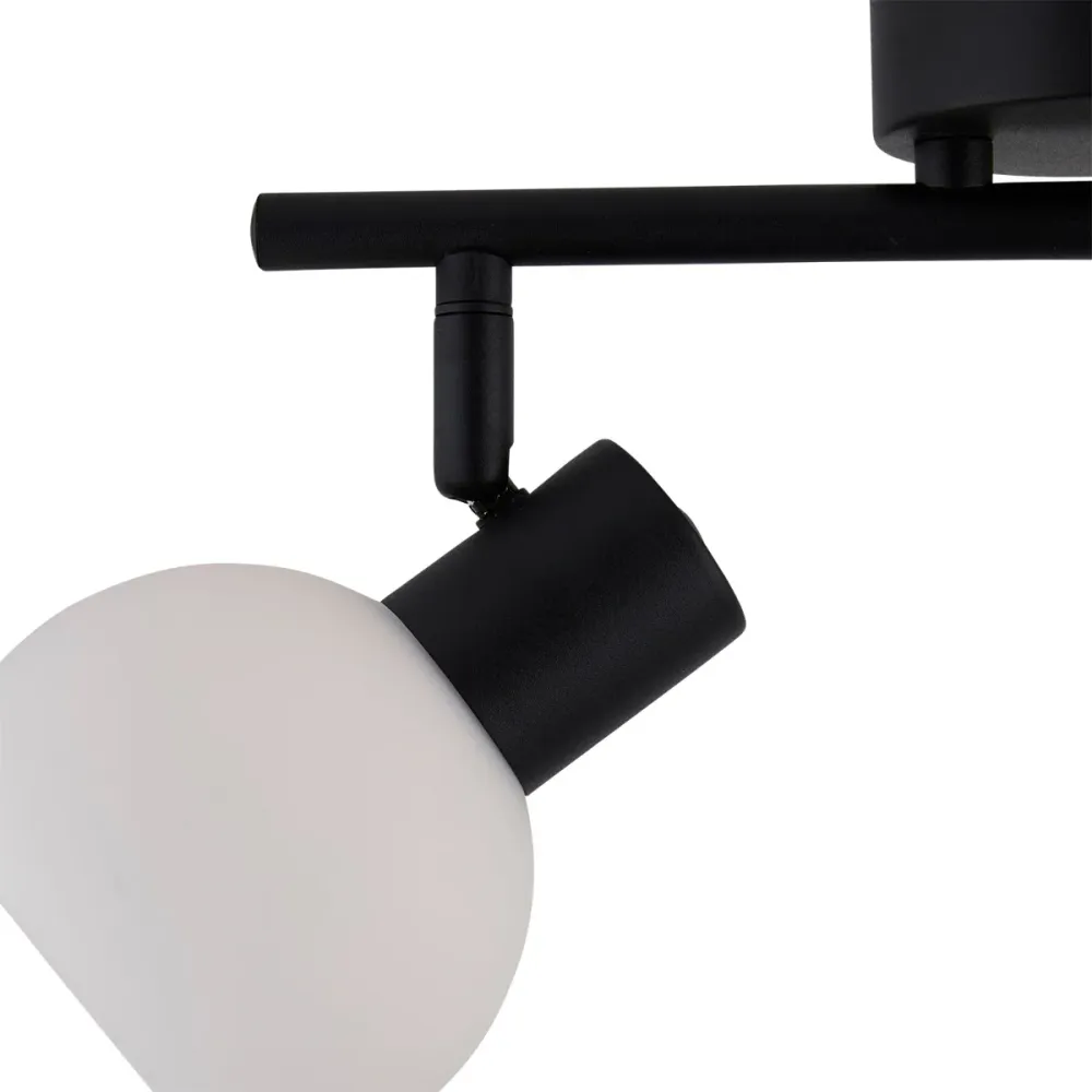 Lighto | Plafondspot zwart met opaal glas 2-lichts | Juna