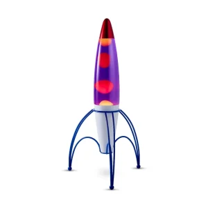 Lighto | Raket lavalamp | paarse vloeistof met roze lava